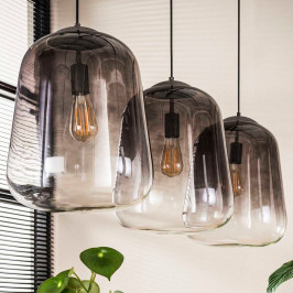 3-lichts hanglamp verchroomd glas