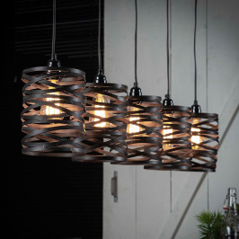 5-delige metalen hanglamp