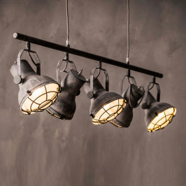 5-spots hanglamp betonlook