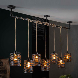 7-delige metalen hanglamp