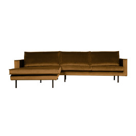 Hoekbank chaise longue fluweel