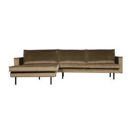 Hoekbank chaise longue fluweel