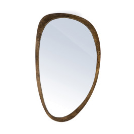Houten spiegel ovaal