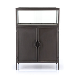Metalen dressoir met vitrine