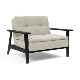 Fauteuil met zwart eiken armleuningen