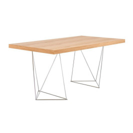 Eiken design bureau met chroom