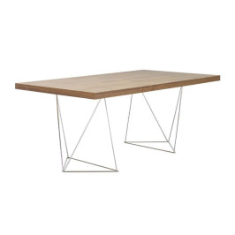 Walnoot bureau met chroom