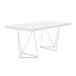 Mat wit bureau met chroom