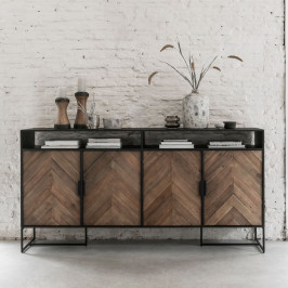 Breed dressoir met visgraat patroon