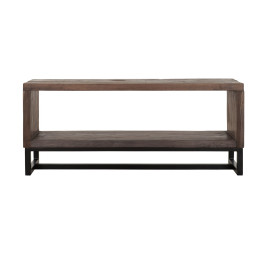 Open tv-meubel van teakhout 120 cm