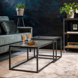 Ribbelglas salontafelset