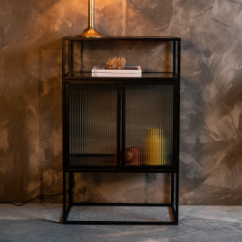 Ribbelglas wandkastje