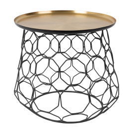 Ronde messing bijzettafel