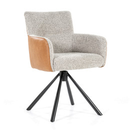 Draaibare eetkamerstoel beige bouclé