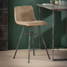 Fluwelen barkruk met ruitpatroon