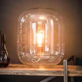 Glazen stolp tafellamp