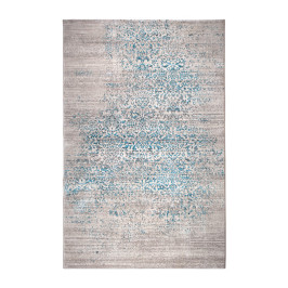 Grijs met blauw vloerkleed