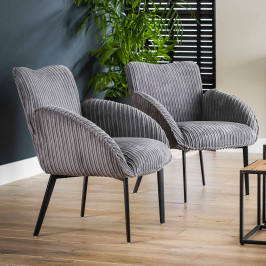 Grijze ribcord fauteuil