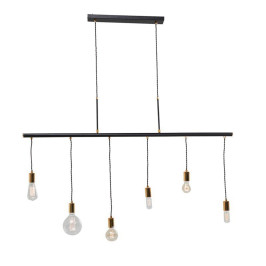 Hanglamp zwart met messing