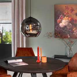 Hanglamp grijze glasbol
