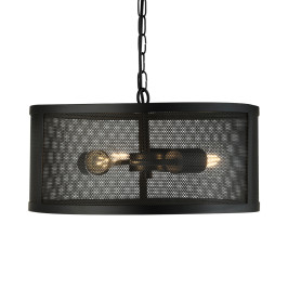 Hanglamp van zwart metaal gaas