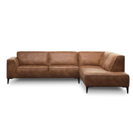 Stoere hoekbank van leder samenstellen