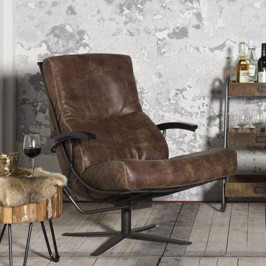 Lederen fauteuil industrieel met arm samenstellen