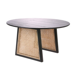 Ronde webbing salontafel zwart