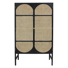 Zwarte retro kast met webbing