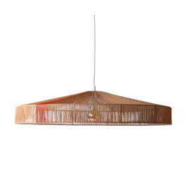 Ronde retro hanglamp van touw