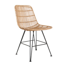 Rotan eetkamerstoel hoge rug