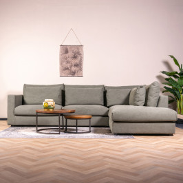 Hoekbank met extra kussens