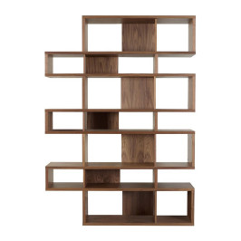 Hoge boekenkast walnoot 220 cm