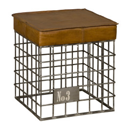 IJzeren kruk met leren zitting