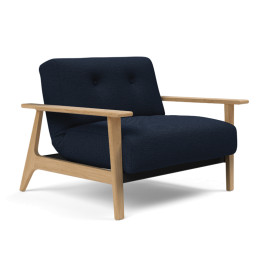 Fauteuil met eiken armleuningen