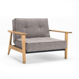 Fauteuil met eiken armleuningen