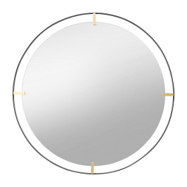 Ronde spiegel zwart goud 90 cm