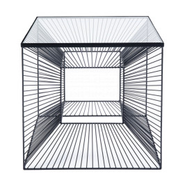 Vierkante bijzettafel staaldraad