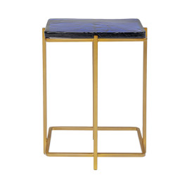 Bijzettafel met blauw glas