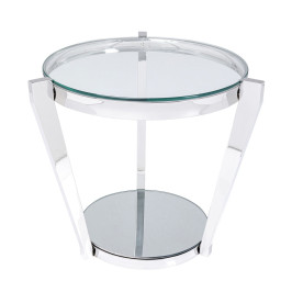 Zilveren bijzettafel glas