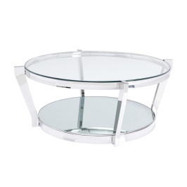 Zilveren salontafel rond