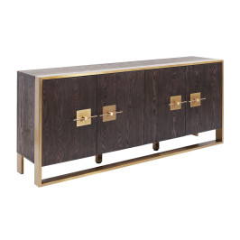 Houten dressoir met messing