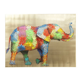 Wanddecoratie van kleurrijke olifant