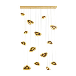 Grote design hanglamp goud