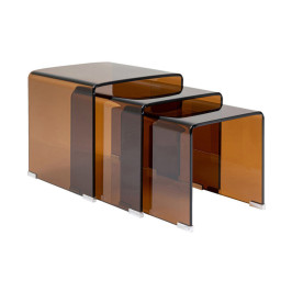 Bijzettafelset amber glas