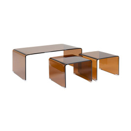 Salontafelset amber glas