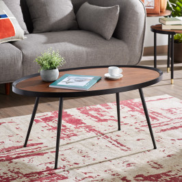 Ovale houten salontafel