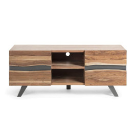 Houten tv meubel met boomstam