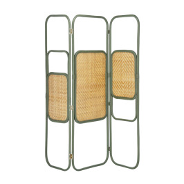 Kamerscherm groen met rotan