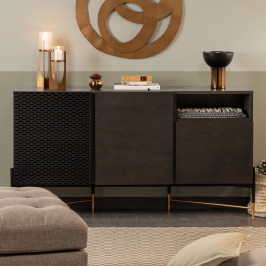 Zwart essenhouten dressoir 